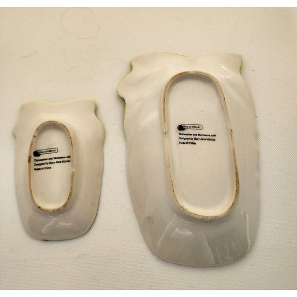 DISHES-HAUSENWARE-Trinket-Serving-Flamingo-Pink-Tropical-Embossed-SET OF 2 - Picture 8 of 15